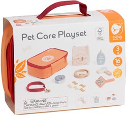 Classic World Houten Dieren Verzorgen Speelset in Tas, 16dlg.
