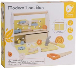 Classic World boîte à outils en bois moderne - set de jouets 27 pièces