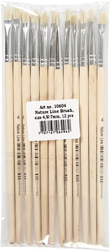 Creativ Company set de pinceaux en bois - poils plats, 12 pièces-2