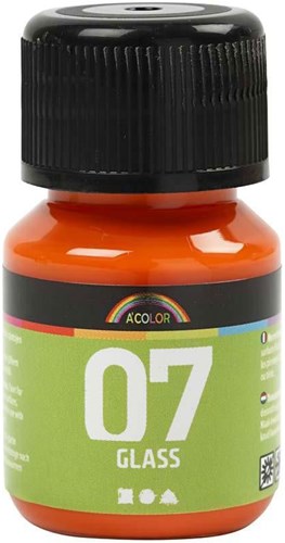 Creativ Company peinture sur verre orange 30ml - transparent brillant pour verre et porcelaine