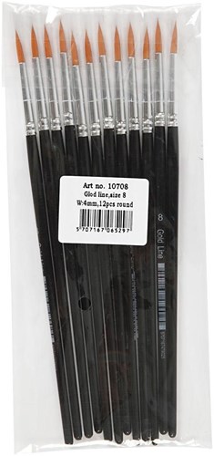 Creativ Company pinceaux ronds set - taille 8 - 12 pièces peinture-2