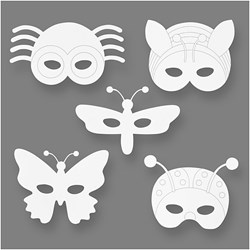 Creativ Company masques d'insectes en carton set créatif 16 pièces blanc