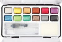 Creativ Company set aquarelle métallique - 12 couleurs avec pinceau-3