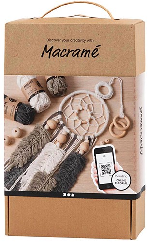 Creativ Company Kit de démarrage macramé nœuds - Set attrape-rêves DIY