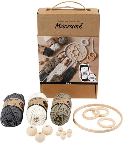 Creativ Company Kit de démarrage macramé nœuds - Set attrape-rêves DIY-2