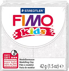 Fimo pâte à modeler blanc pailleté 42g - argile créative pour enfants