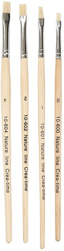Creativ Company pinceaux plats set - Nature Line 4 pièces peinture-2