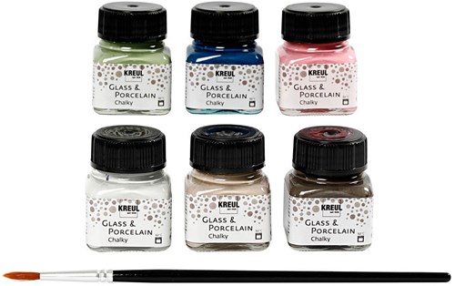 Creativ Company peinture verre et porcelaine set chalky 6 couleurs 20 ml-2