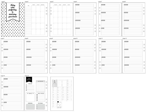 Creativ Company pages planner bullet journal A5 7 feuilles papier-2