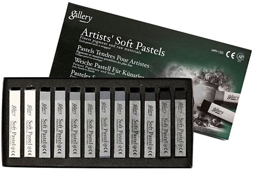 Creativ Company jouet pastel Gallery Soft Pastel Set 12 pièces gris-2