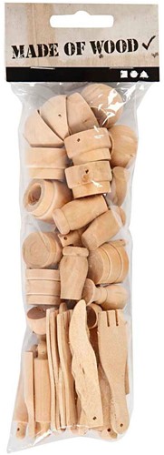 Houten Keukengerei, 50dlg.