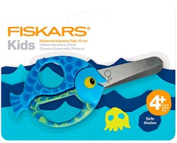 Creativ Company ciseaux enfant motif poisson animal 13cm bleu-vert ciseaux