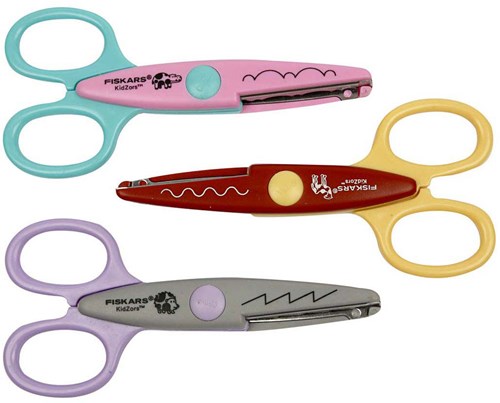 Fiskars ciseaux enfants set ciseaux crantés motif animal 3 pièces papier bricolage-2