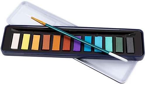 Creativ Company set aquarelle métallique 12 couleurs - peinture pour enfants-2