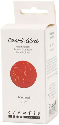 Creativ Company émail céramique Toro Red 60ml - finition rouge brillante-3