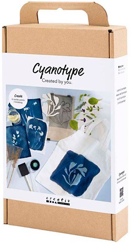 Creativ Company kit cyanotype textile bleu - coffret créatif pour enfants-2