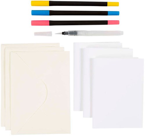 Creativ Company set de cartes aquarelle - mini kit créatif cartes à faire-2