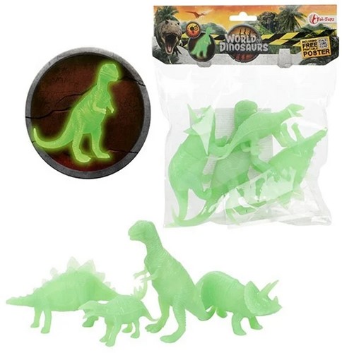 4 dinosaures phosphorescents en zk 37851A