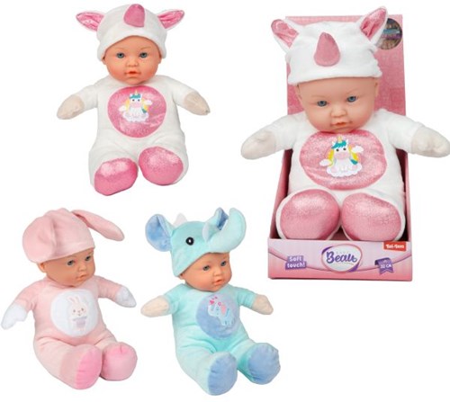 Toi-Toys poupée bébé peluche douce déguisement animal 31 cm jouet