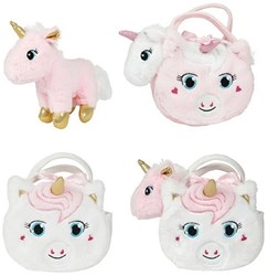 Toi-Toys peluche licorne doudou dans sac licorne avec corne pailletée