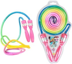 Toi-Toys corde à sauter arc-en-ciel plastique 2,5 mètres jouet