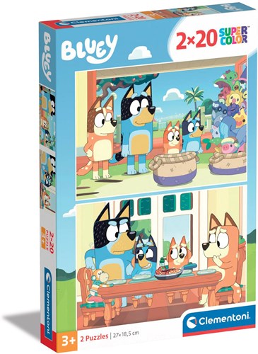 Clementoni puzzle Bluey 2x20 pièces - puzzle enfant en carton