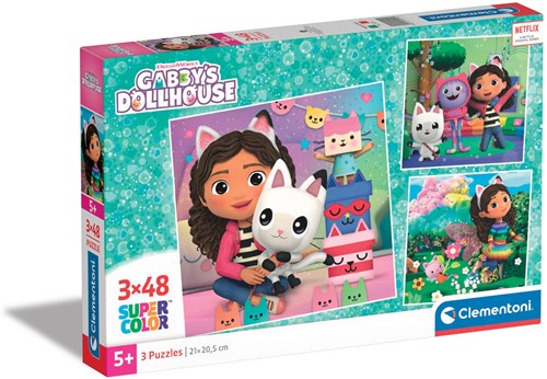 Clementoni Gabby's Dollhouse puzzle set - 3 x 48 pièces dessin animé