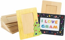 Colorations - Kit de cadres photo en bois à décorer pour enfants, lot de 12