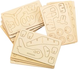 Colorations kit de construction en bois véhicules 3D set de 4 jouets