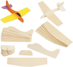 Colorations avions en bois à assembler - set de 12 - jouet créatif