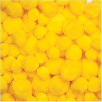 Colorations - Pompons jaunes matériel créatif 100 pièces plastique-3