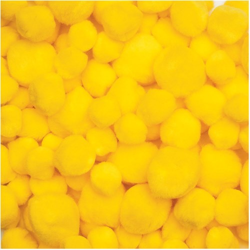 Colorations - Pompons jaunes matériel créatif 100 pièces plastique-3