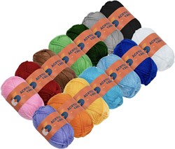 Colorations set de fil acrylique - 14 couleurs - jouet créatif 50g par écheveau
