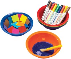 Colorations plateaux à peinture lot de 6 - bols en plastique colorés pour peinture
