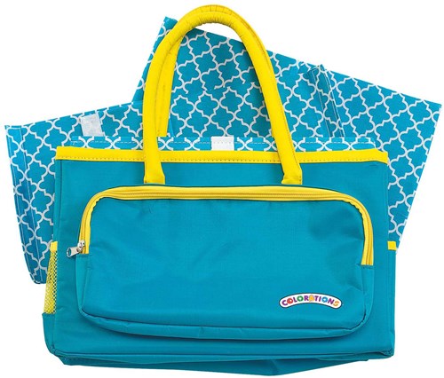 Colorations sac pliable - sac à main créatif avec 8 poches bleu