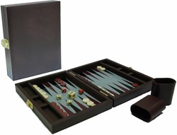 HOT Games Mallette de backgammon magnétique marron 23x17