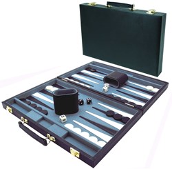 HOT Games Mallette de backgammon 38 cm. Noir uni