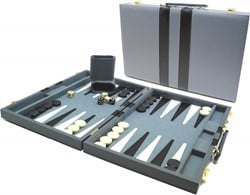 HOT Games Valise de backgammon 38 cm Gris/noir