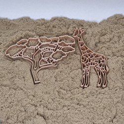 Grennn emporte-pièces arbre et girafe Afrique - jouet écologique