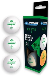Schildkröt balles de tennis de table Poly 40+ Elite 1-Star blanc 3 pièces