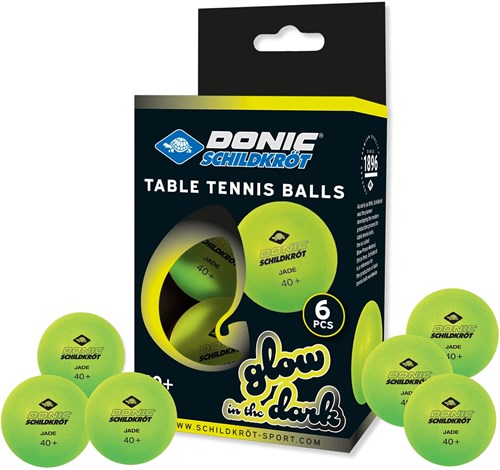Schildkröt balles de tennis de table Glow in the Dark 6 pièces poly 40+ qualité
