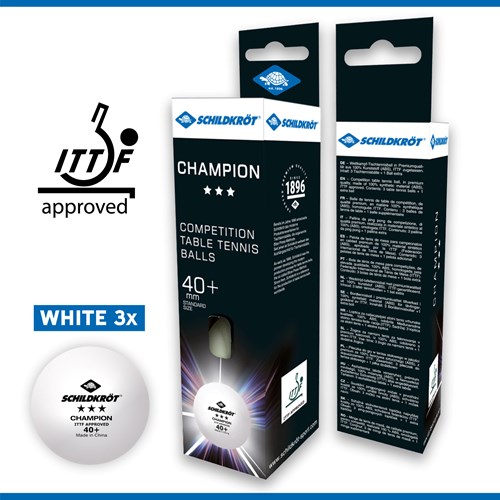 Schildkröt balles de tennis de table 3 étoiles ITTF poly 40+ blanc 3 pièces-2