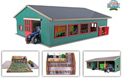 Kids GLOBE étable jouet en bois avec prairie échelle 1:32