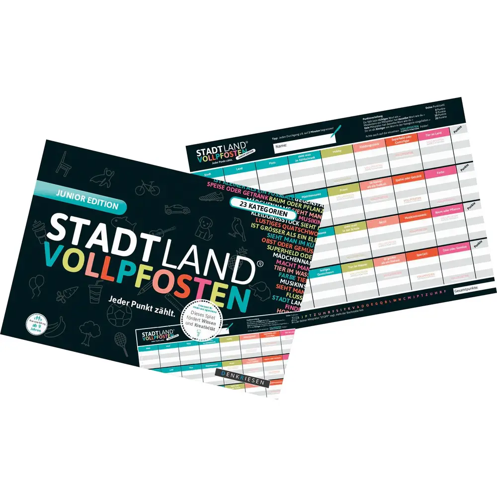 Jeu Vedes STADT LAND VOLLPFOSTEN Édition Junior - jeu éducatif pour enfants