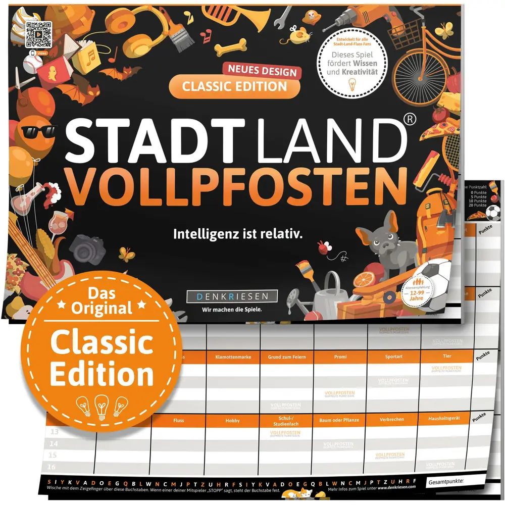 Jeu de société Vedes STADT LAND VOLLPFOSTEN Classic A4 jeu de logique