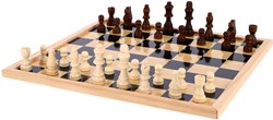 OSA Private Label échiquier dames plateau de jeu en bois 40x40 cm avec pièces d'échecs