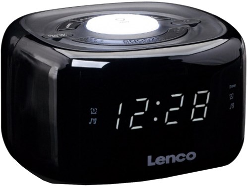 OttoSimon réveil radio FM veilleuse noire avec fonction variateur