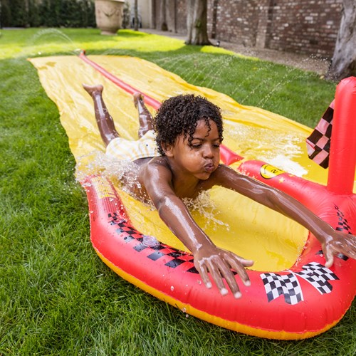 Swim Essentials toboggan aquatique - double piste de course avec arroseur-3