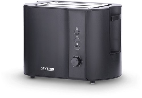 Severin Grille-pain noir mat inox 800W avec support à pain-3