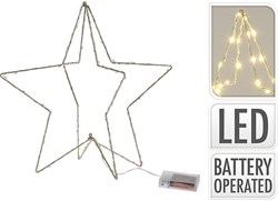 Étoile de Noël LED décoration dorée 37 cm lumière blanc chaud